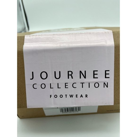 Journee Collection Womens Seena Wedge Booties Gray Straps Ankle Zip 8 New - Picture 10 of 11